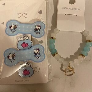 Hello Kitty Blue and White Hair Accessories Set